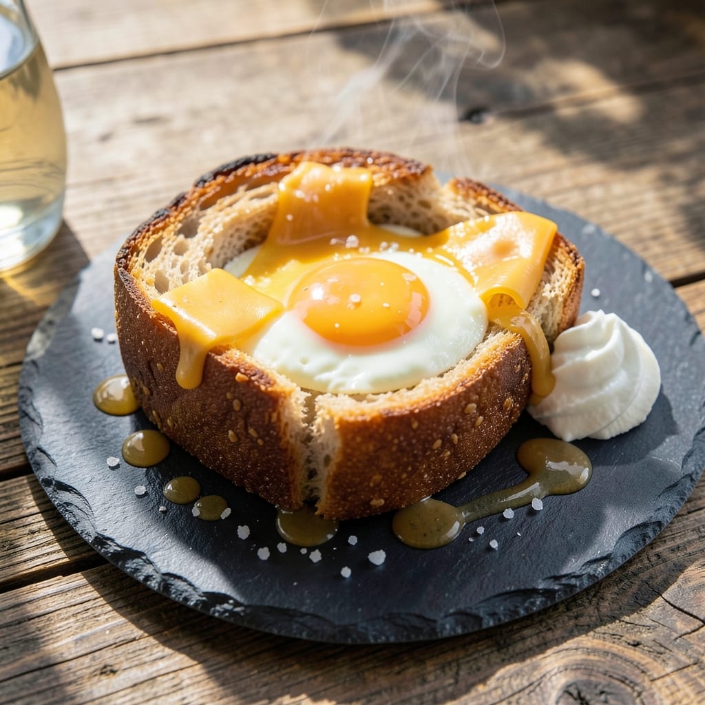 Baked Egg In A Hole Recipe: Fluffy Scrambled Centers Cradled in Crispy Toast Rings