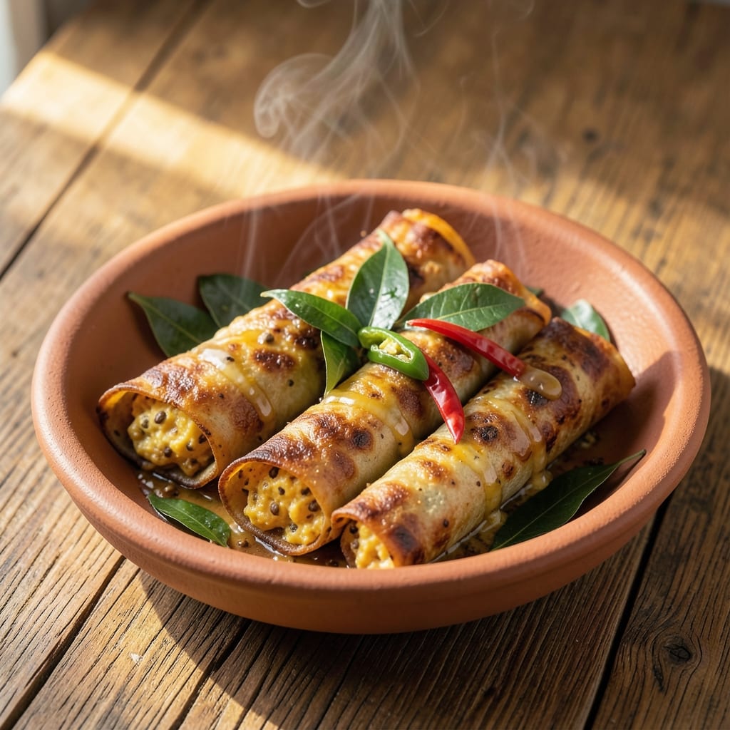 Chapati Egg Roll Recipe in Telugu: Flaky Paratha Wraps With Spiced Scrambled Centers