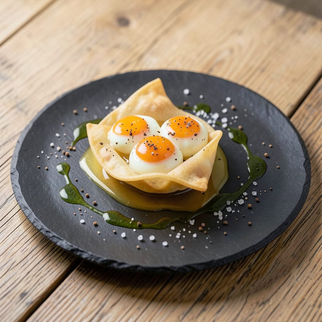 Duck Egg Breakfast Recipe: Rich Yolk Rivers in Crispy Wonton Cups