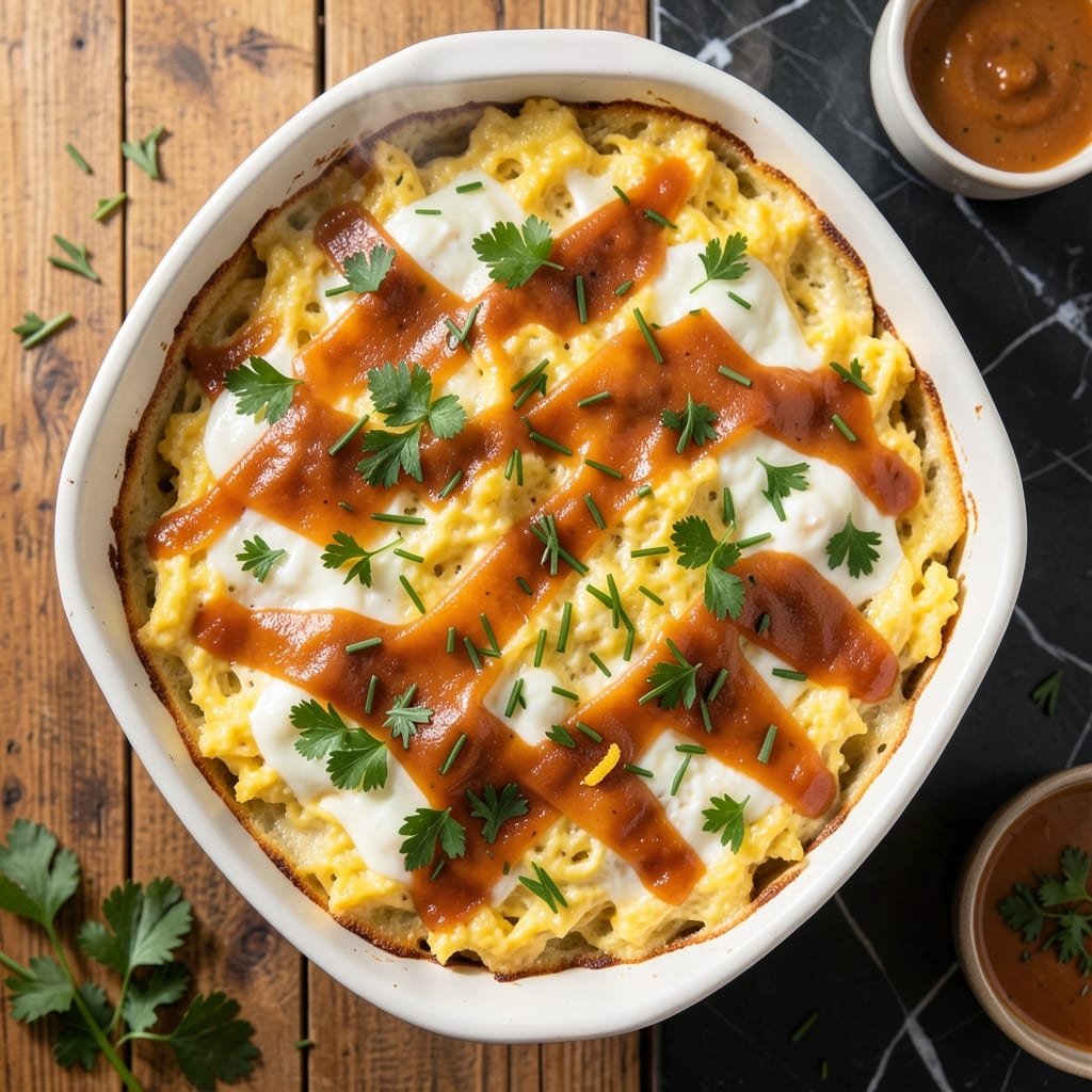 Easter Brunch Egg Casserole Recipe: Herb-Infused Cheese Clouds With Runny Yolk Rivers