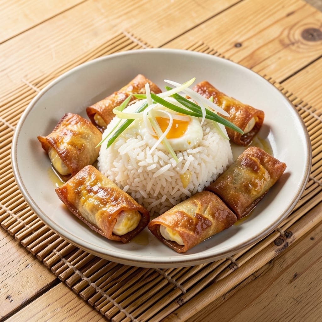 Chinese Egg Rice Recipe: Wonton-Crusted Bites With Silky Yolk Rivers