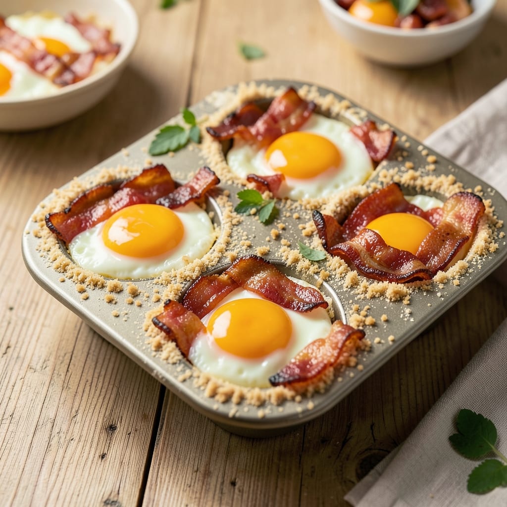 Egg and Bacon in Muffin Tin Recipe: Crispy Edges and Runny Yolk Magic