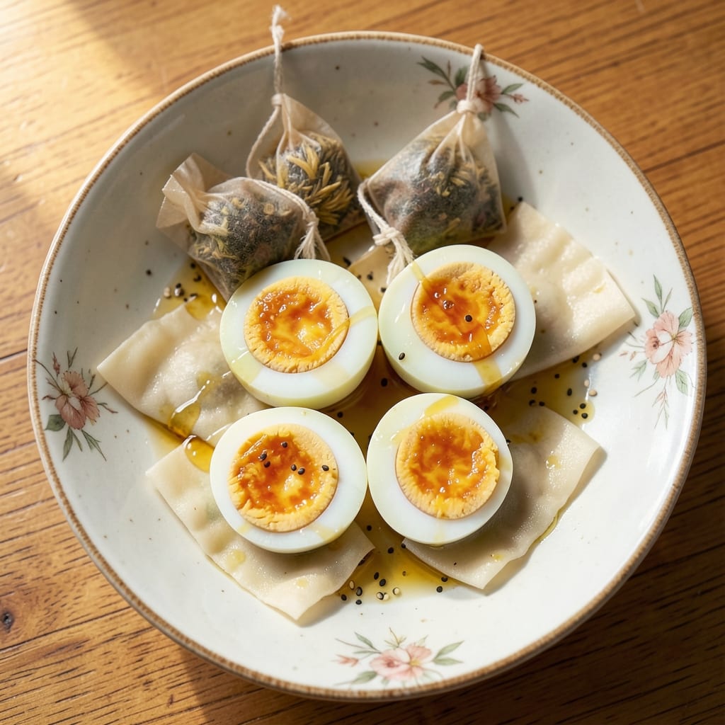 Chinese Herbal Tea Egg Recipe: Wonton-Crusted Bites with Silky Yolk Harmony