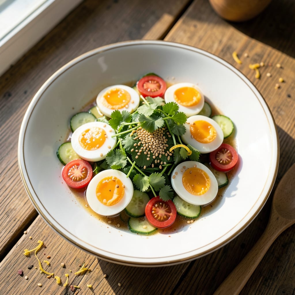 Chinese Egg Salad Recipe: Silky, Tangy Bite-Sized Bites With Crunchy Garnish