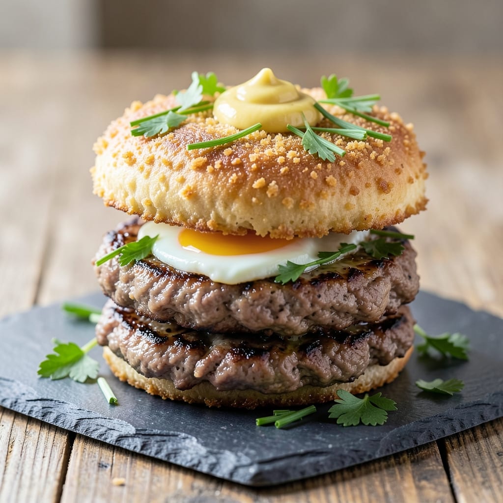 Boiled Egg Burger Recipe: Savory Patties With Soft-Cooked Centers
