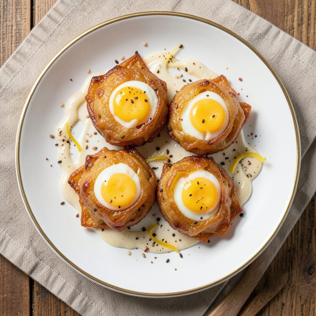 Coated Eggs Recipe: Crispy Wonton Shells With Runny Yolk Magic