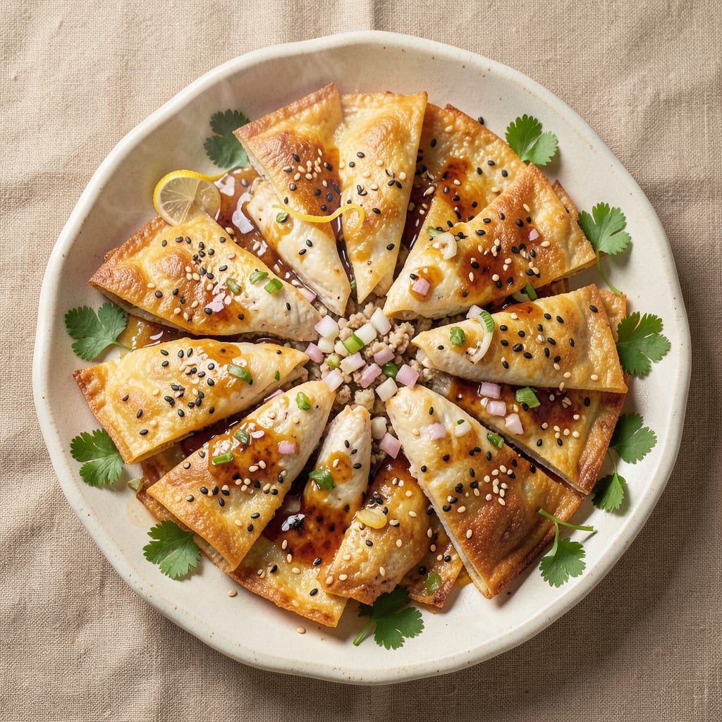 Baked Chicken Egg Roll Recipe: Crispy Wonton Cups with Juicy Centers