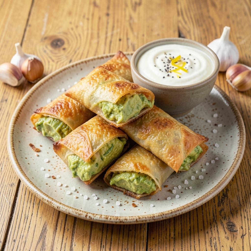 Baked Avocado Egg Rolls Recipe: Crispy Wonton Cups With Avocado Cream Hearts