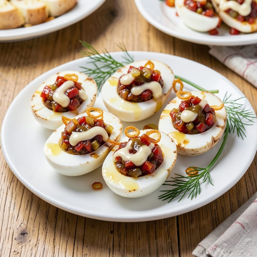 Deviled Eggs Recipe With Relish and Vinegar: Zesty Kick and Crunchy Texture Twist