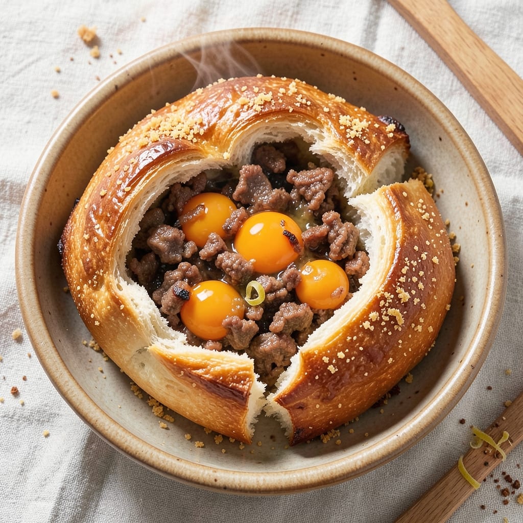 Chinese Egg Meat Bread Recipe: Flaky Mantou With Savory Egg Filling