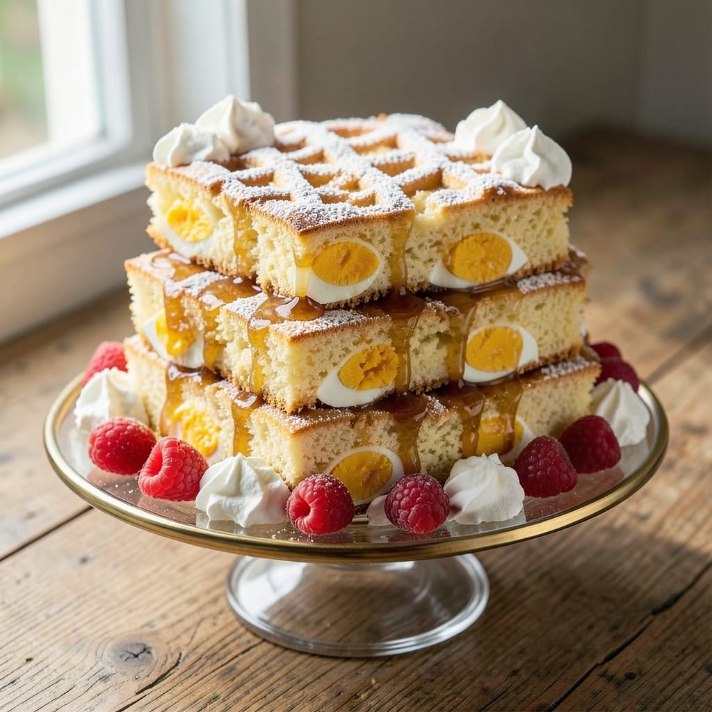 Boiled Egg Cake Recipe: Silky Layers With Runny Yolk Magic