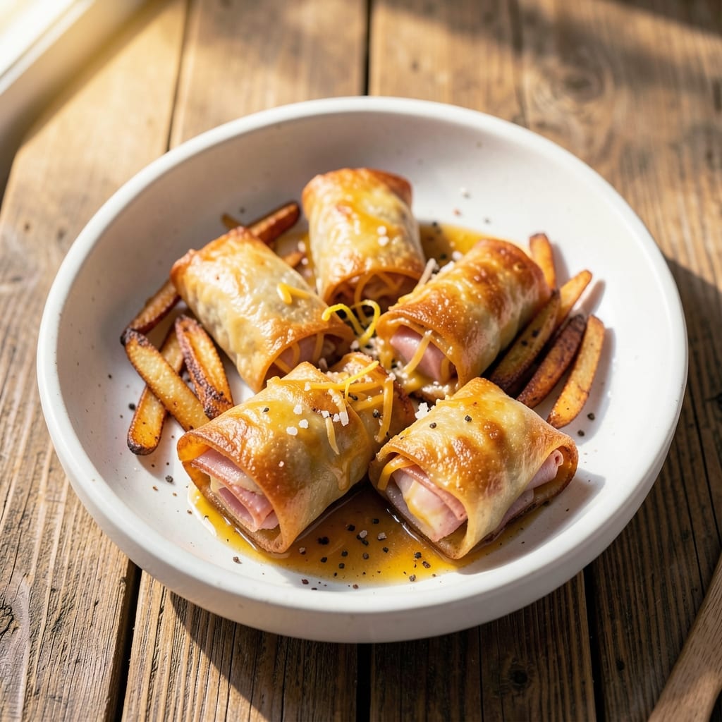 Cuban Egg Rolls Recipe: Spiced Ham and Cheese Bites With Crispy Wonton Crunch