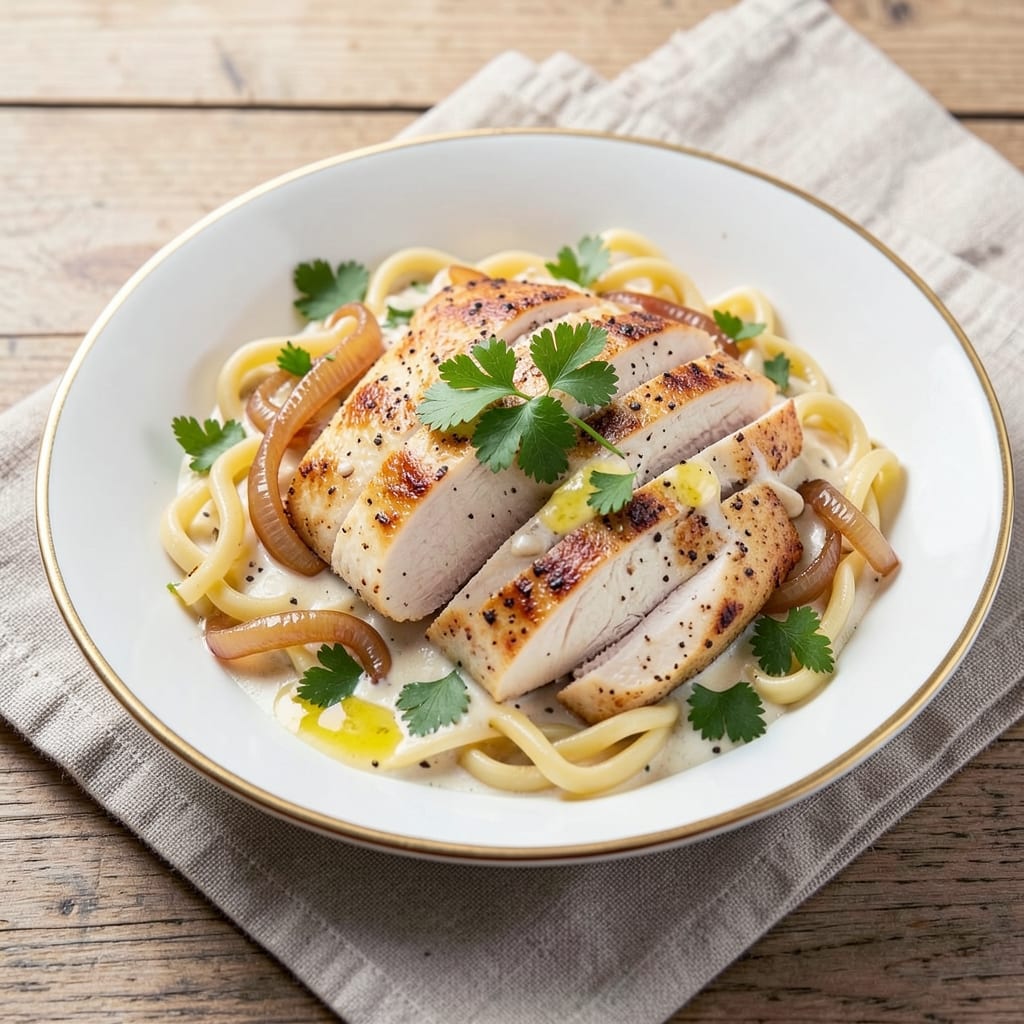 Creamy Egg Noodle Chicken Recipe: Velvety Broth and Al Dente Noodles