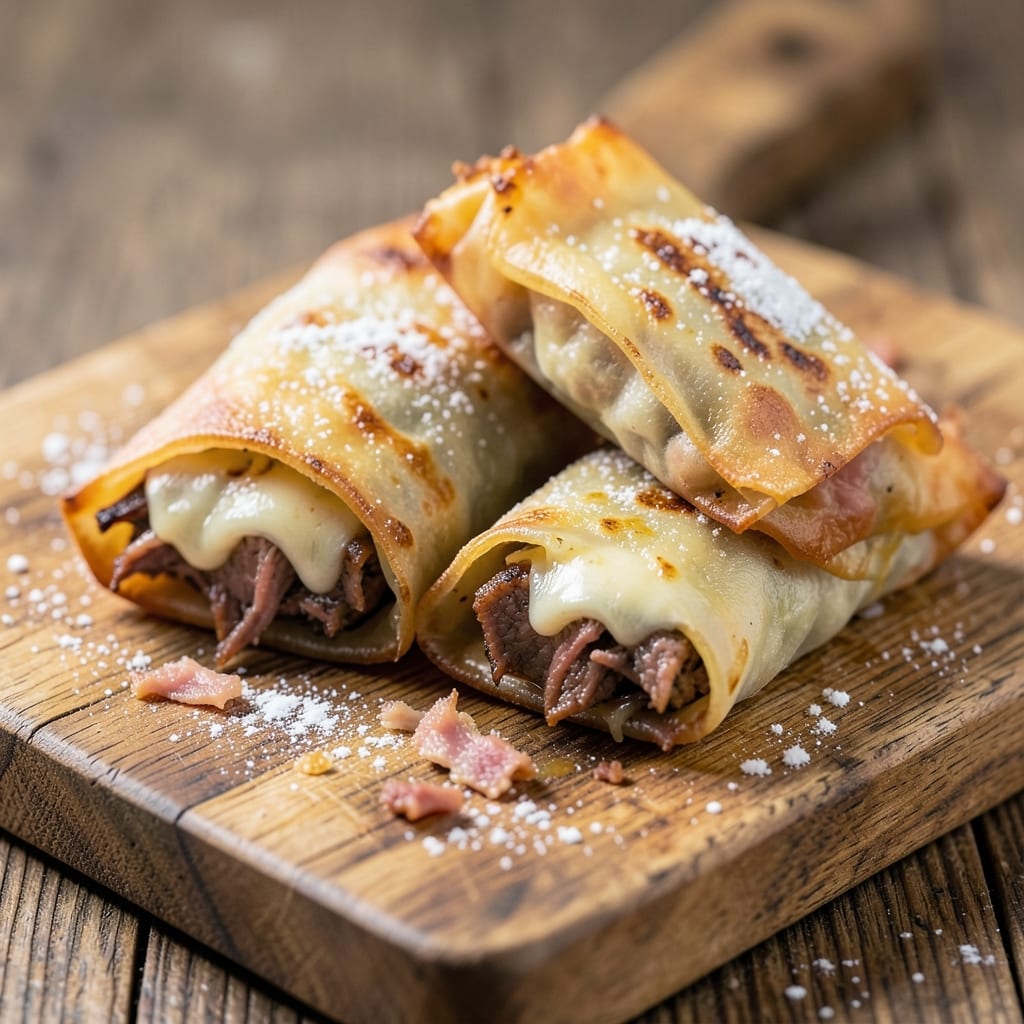 Corned Beef and Swiss Egg Rolls Recipe: Breakfast Bites With Crispy Wonton Crunch