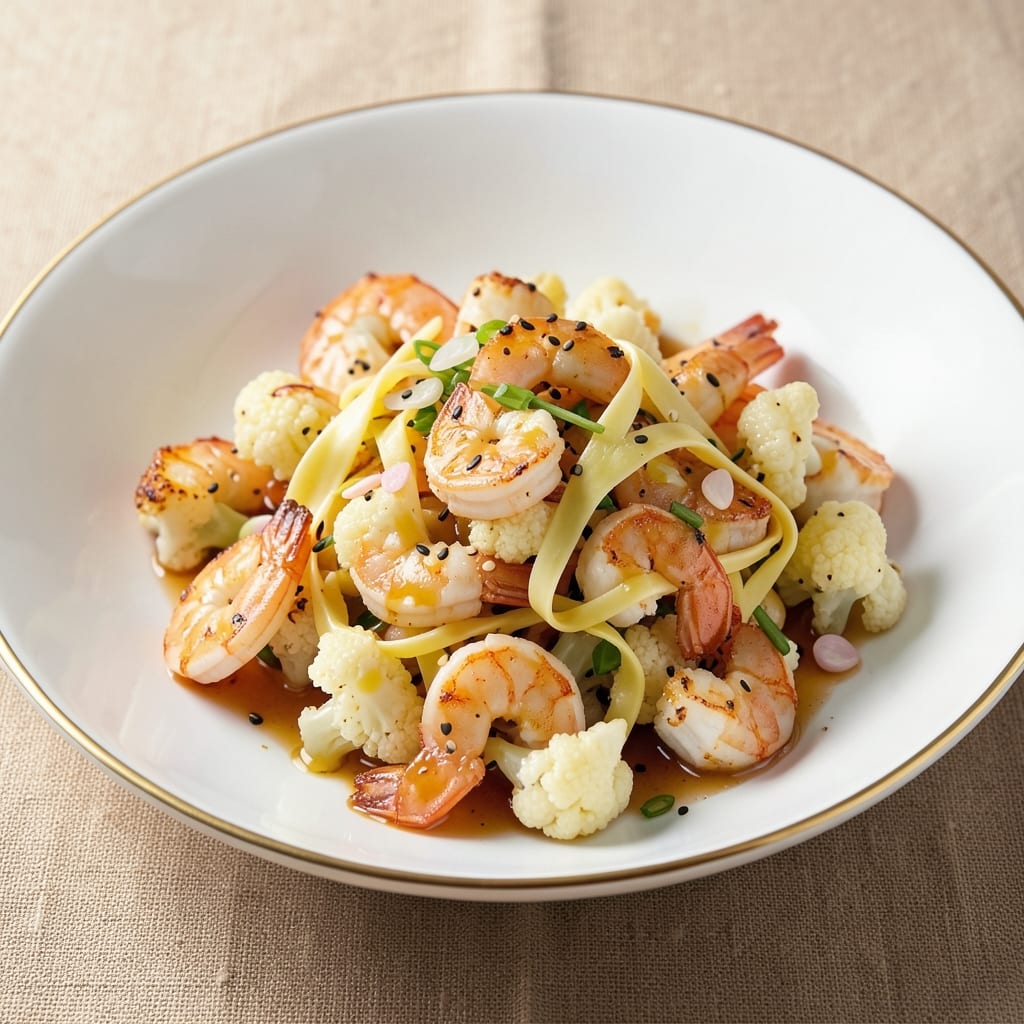 Cauliflower Shrimp Stir Fry Eggs Recipe: Crispy Stir-Fried Veggies and Fluffy Scrambled Eggs