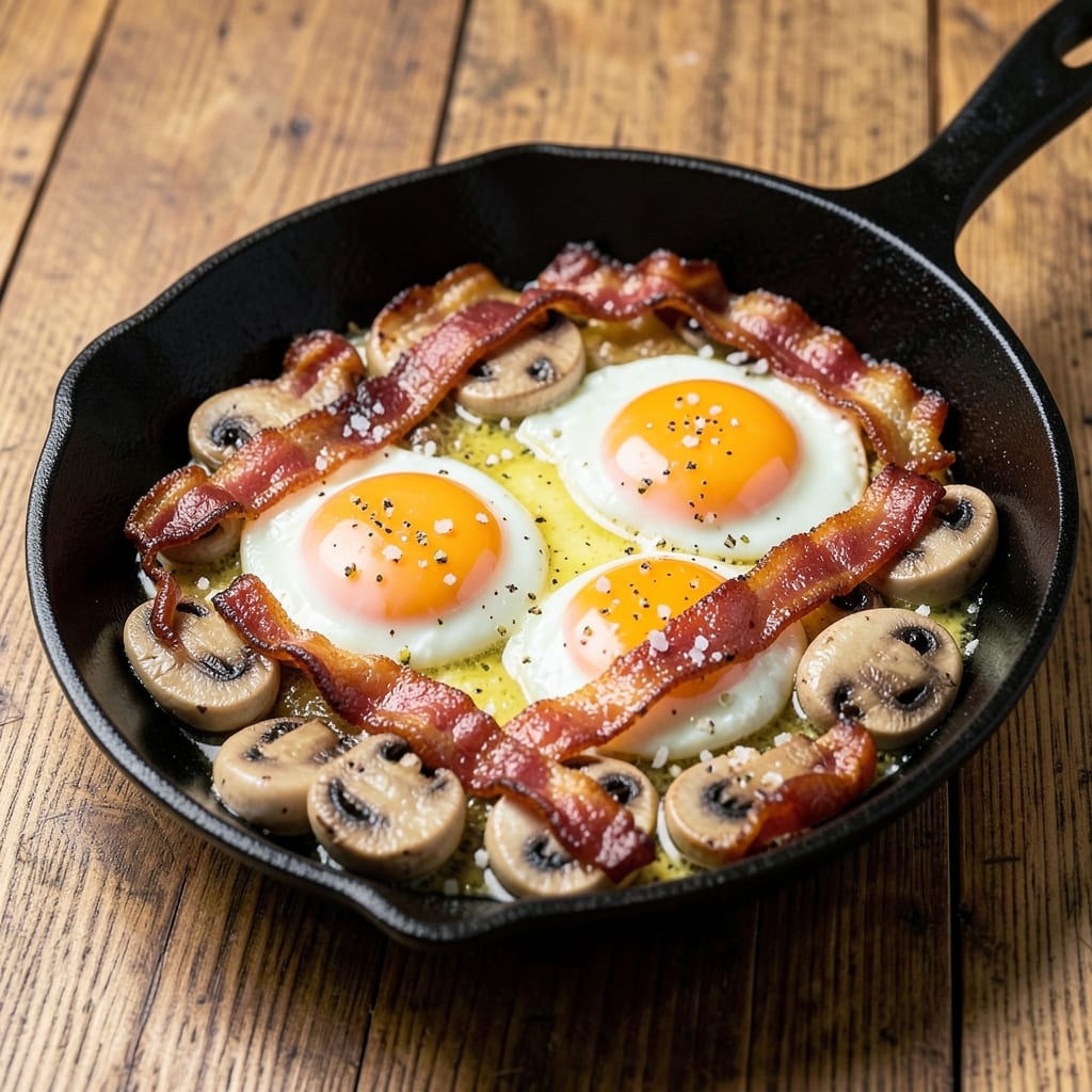 Bacon Egg and Mushroom Recipe: Savory Umami Breakfast in One Skillet