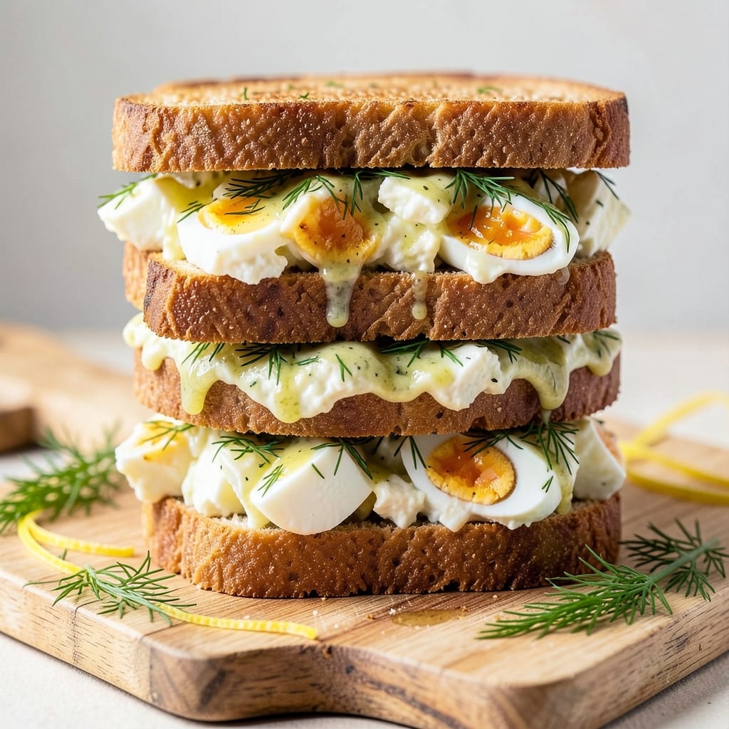 Dill Egg Salad Sandwich Recipe: Crispy Bread Hugs Fresh Herb Creaminess