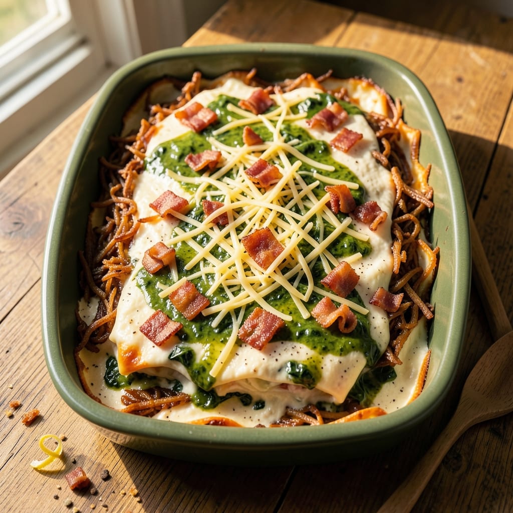 Big Green Egg Lasagna Recipe: Breakfast Casserole With Crispy Crust and Runny Yolk Magic