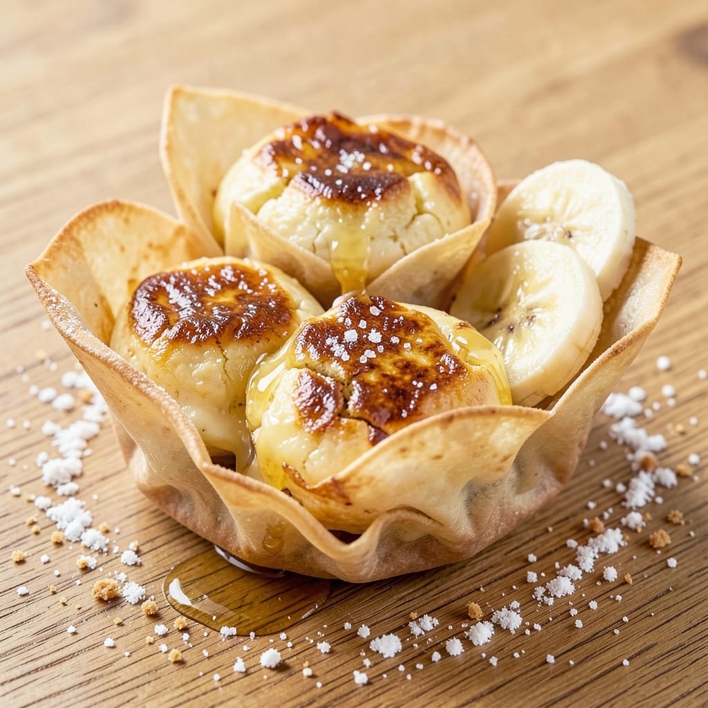 Banana Egg Bites Recipe: Crispy Wonton Cups With Runny Yolk Magic