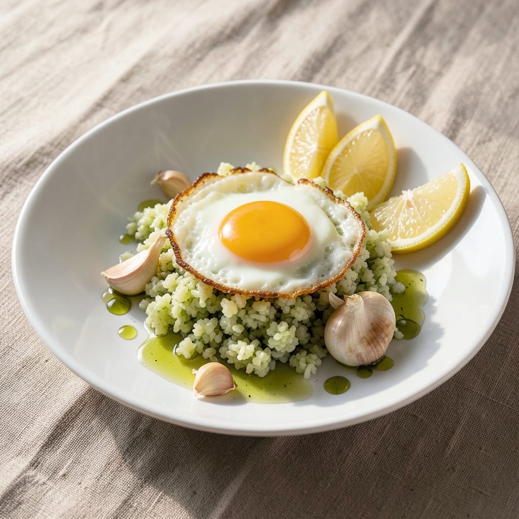 Cauliflower Rice and Egg Recipe: Garlic-Butter Sizzle With Silky Scrambled Eggs