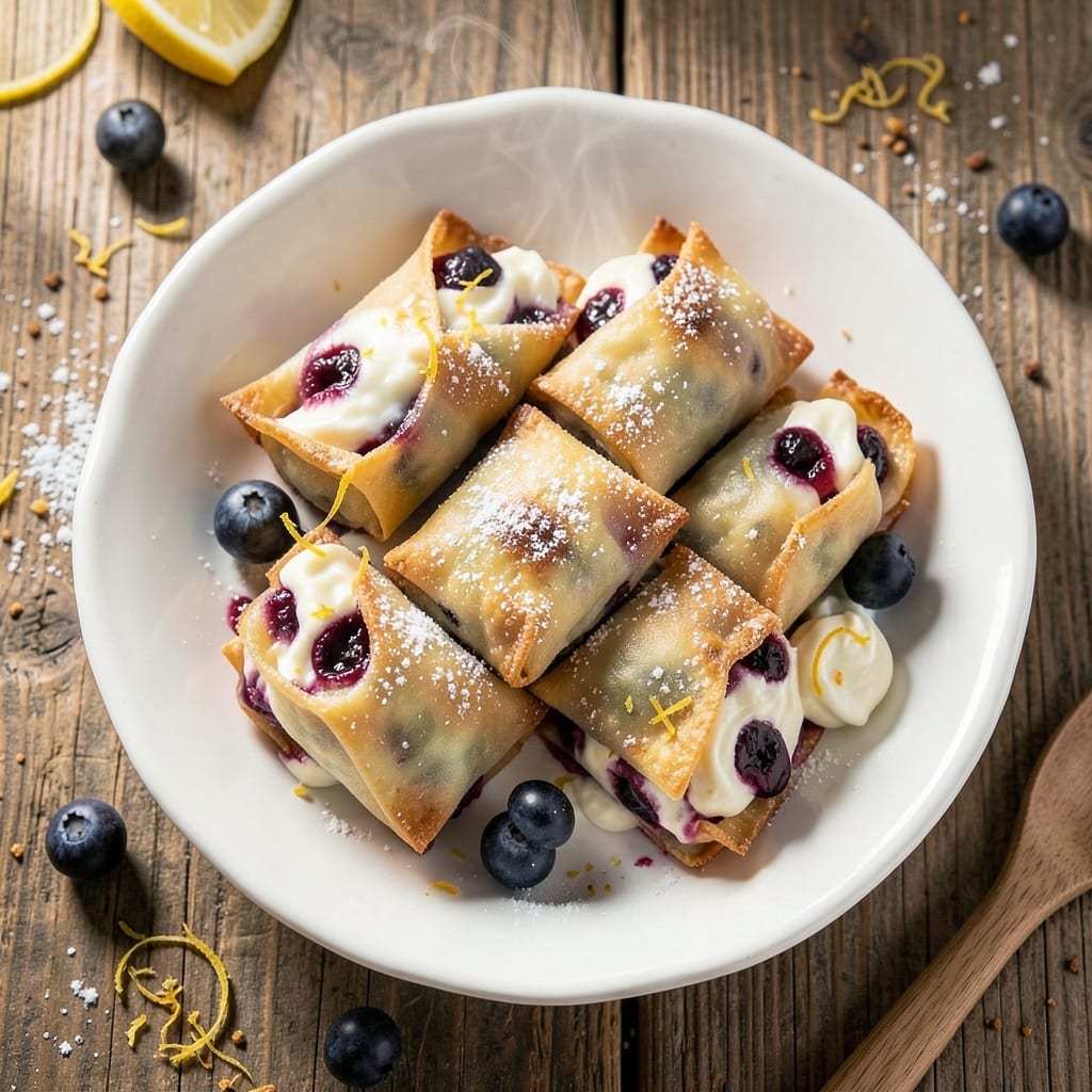 Blueberry Cream Cheese Egg Rolls Recipe: Sweet-Tart Bites With Crispy Wonton Crunch