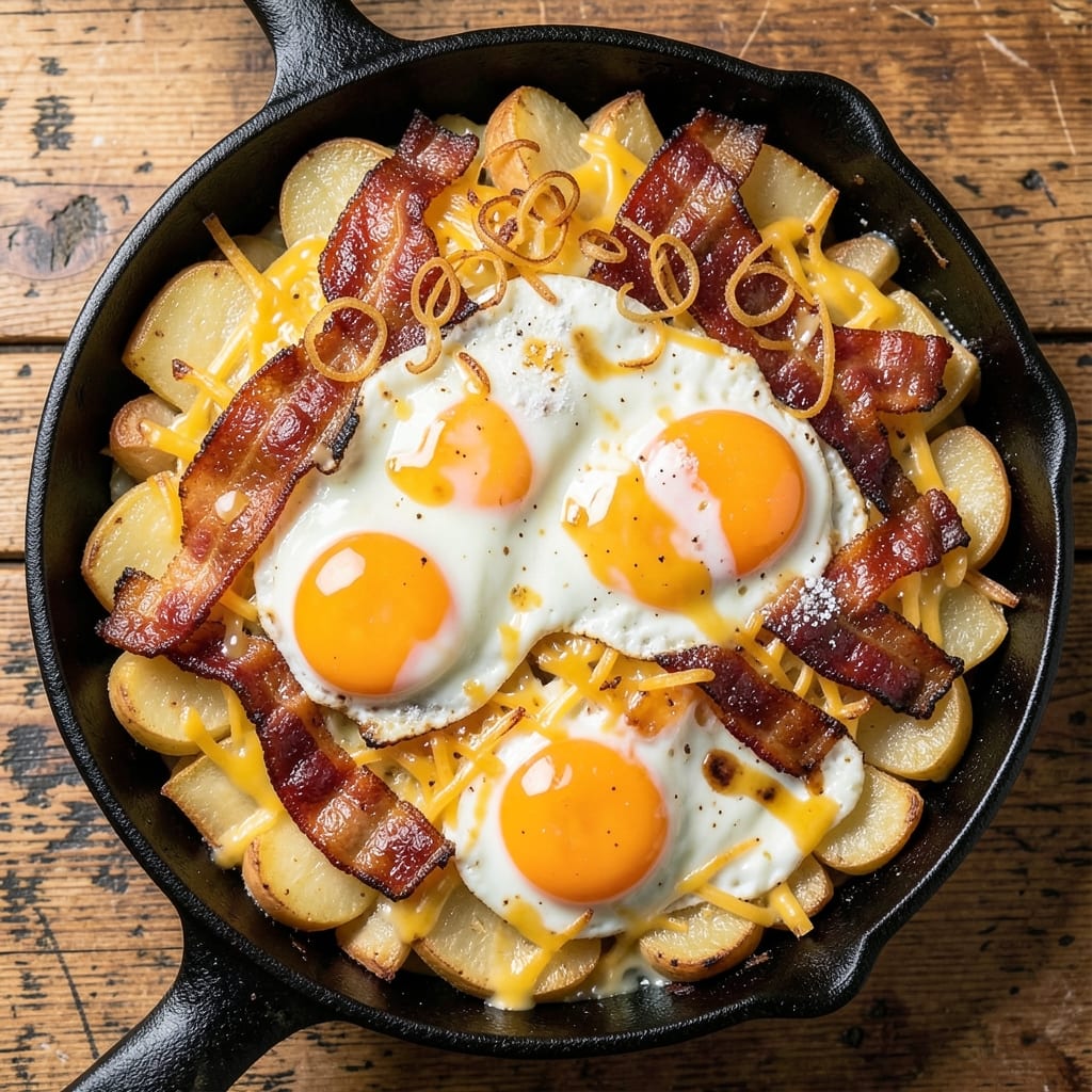 Bacon Egg Cheese Potato Casserole Recipe: Crispy Top, Runny Yolk Magic in One Pan