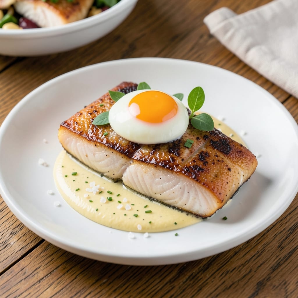 Cod and Poached Eggs Recipe: Crispy Pan-Seared Fish With Perfectly Round Yolks