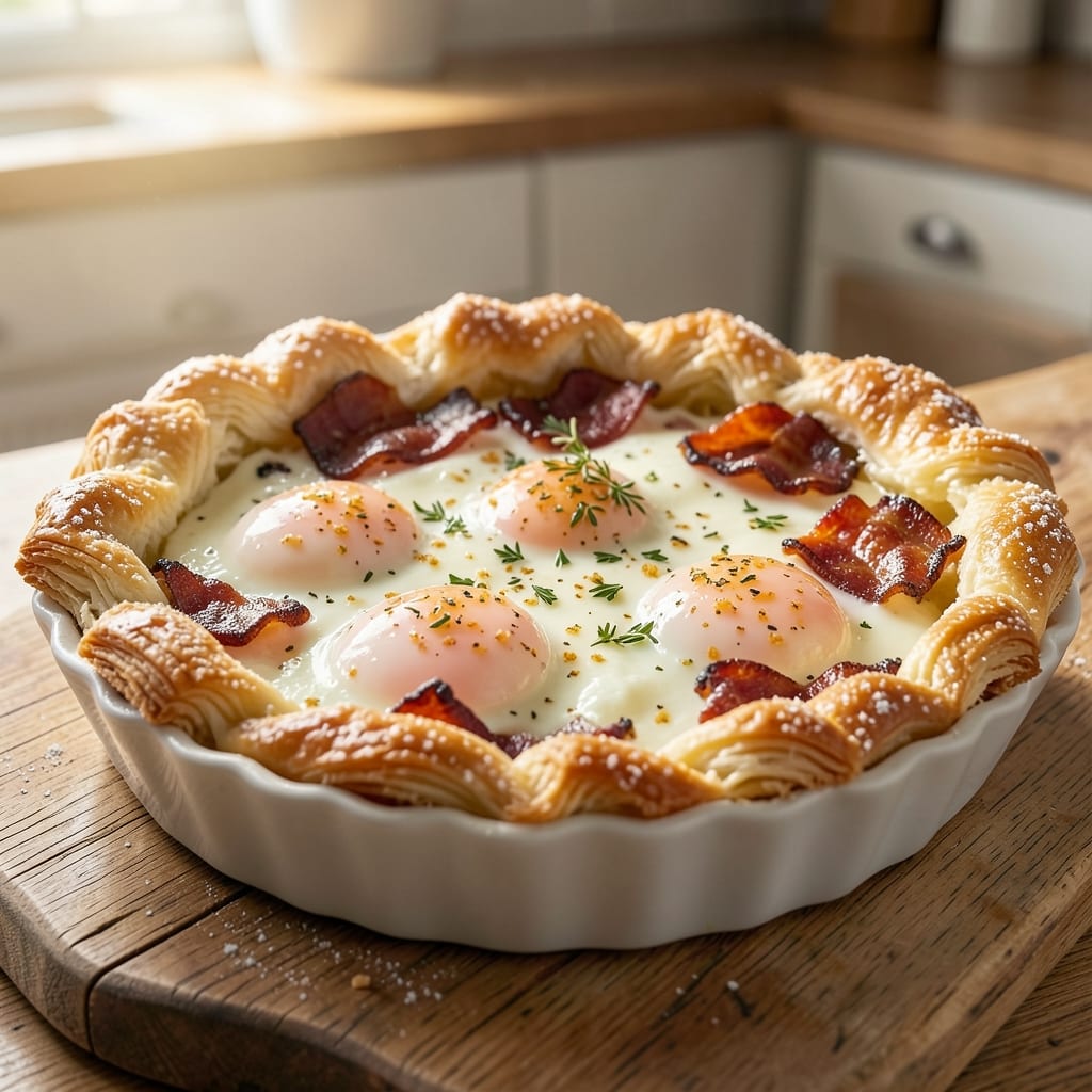 Bacon and Egg Pie Recipe UK: Savory Pastry with Crispy Layers and Runny Yolk Magic