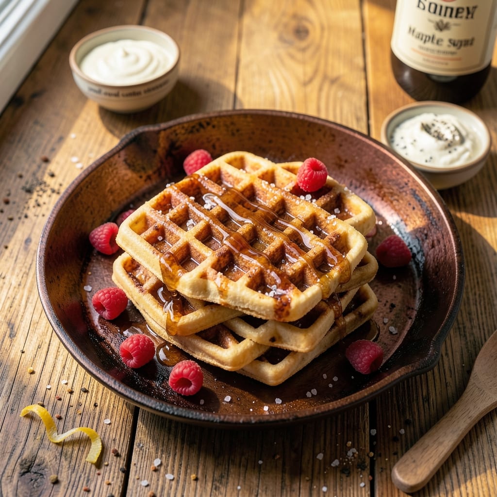 Cottage Cheese Egg Waffles Recipe: Fluffy Crispy Bites With Runny Yolk Magic