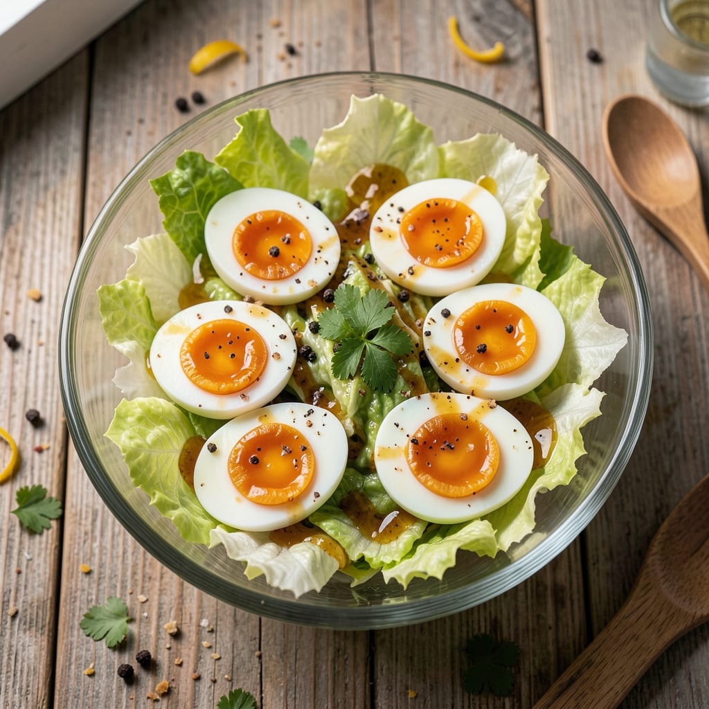 Egg and Lettuce Salad Recipe: Crunchy Greens and Silky Egg Bites