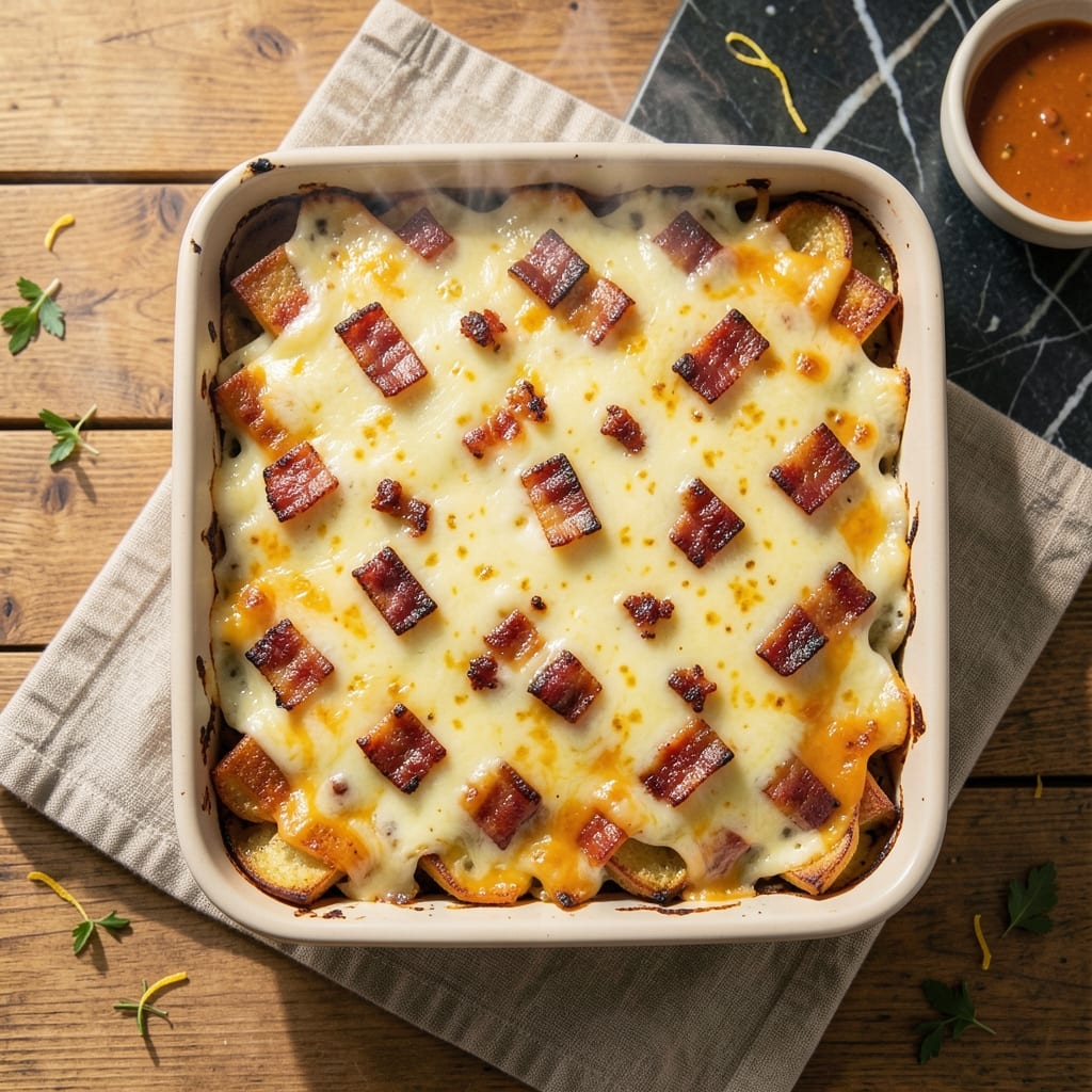 Breakfast Egg Bake Casserole Recipe: Layered Savory Crunch and Silky Eggs