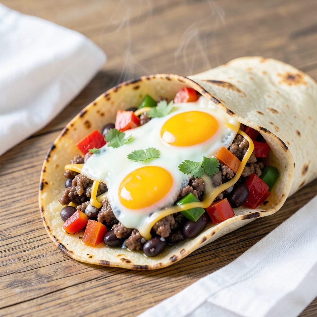 Beef and Egg Burritos Recipe: Hearty Breakfast Wrap With Spiced Filling