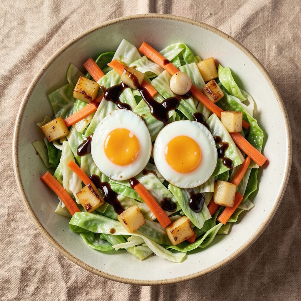 Cabbage, Carrot, Onion, and Egg Recipe: Savory Scramble with Crispy Veggie Bites