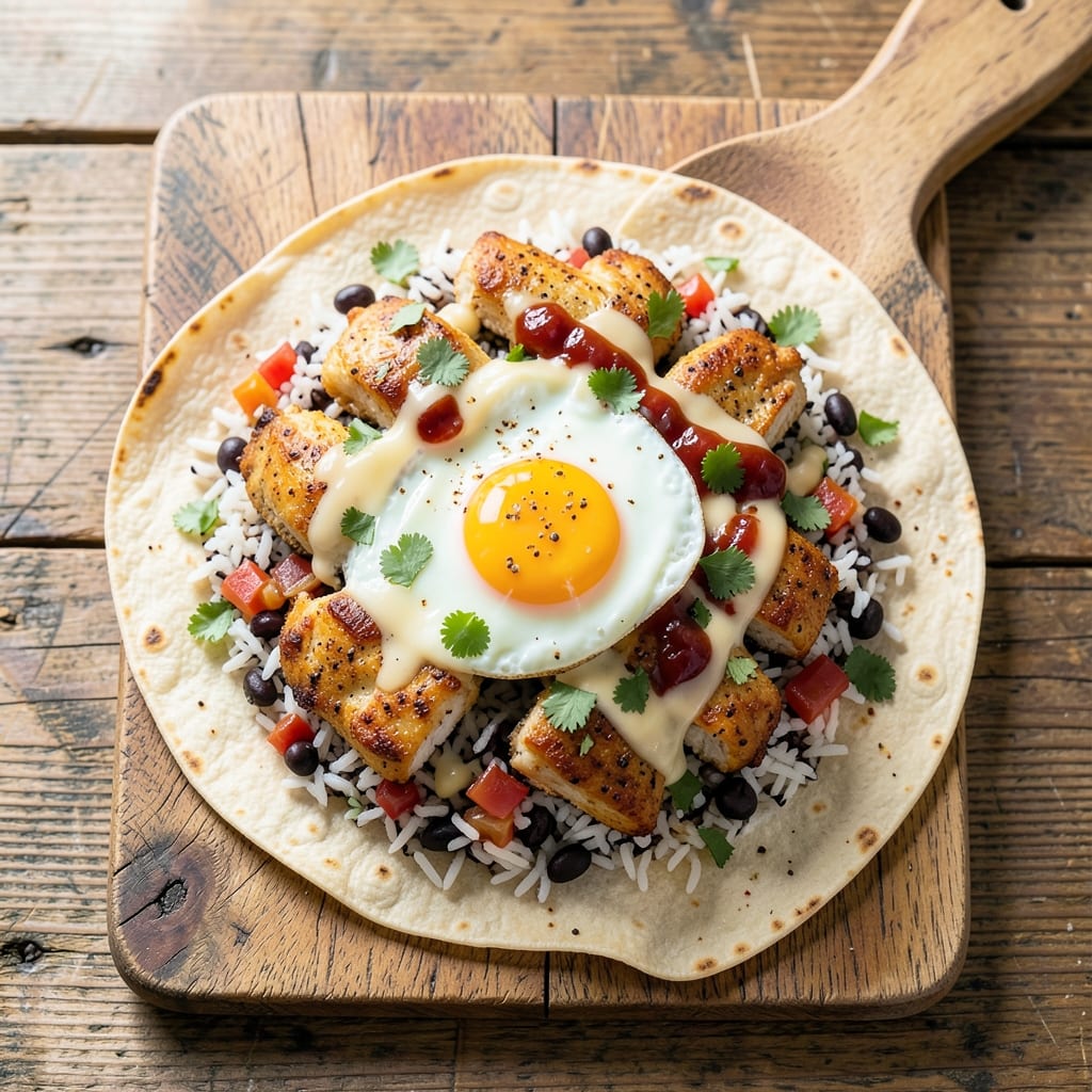 Chicken and Egg Burrito Recipe: Crispy Tortilla Cups with Runny Yolk Magic