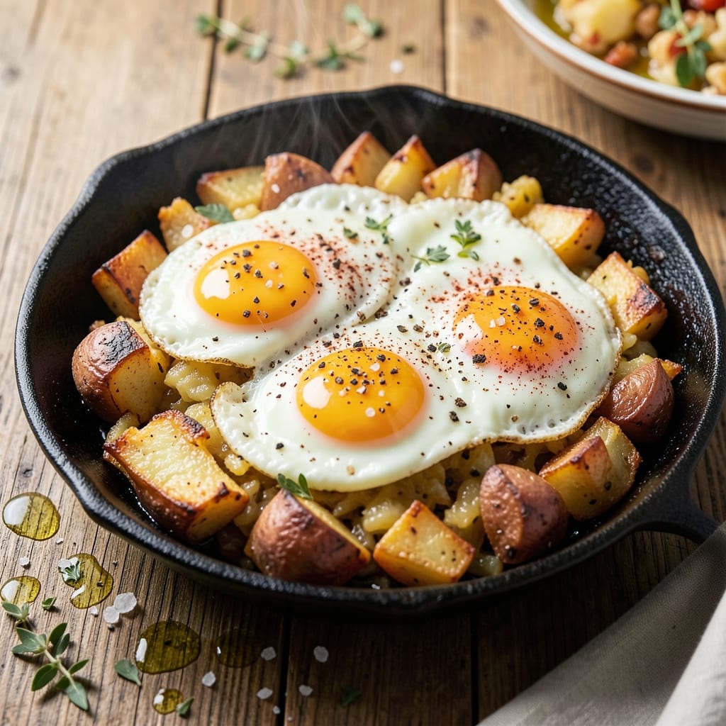 Egg And Potato Hash Recipe: Crispy Edges and Golden Egg Ribbons