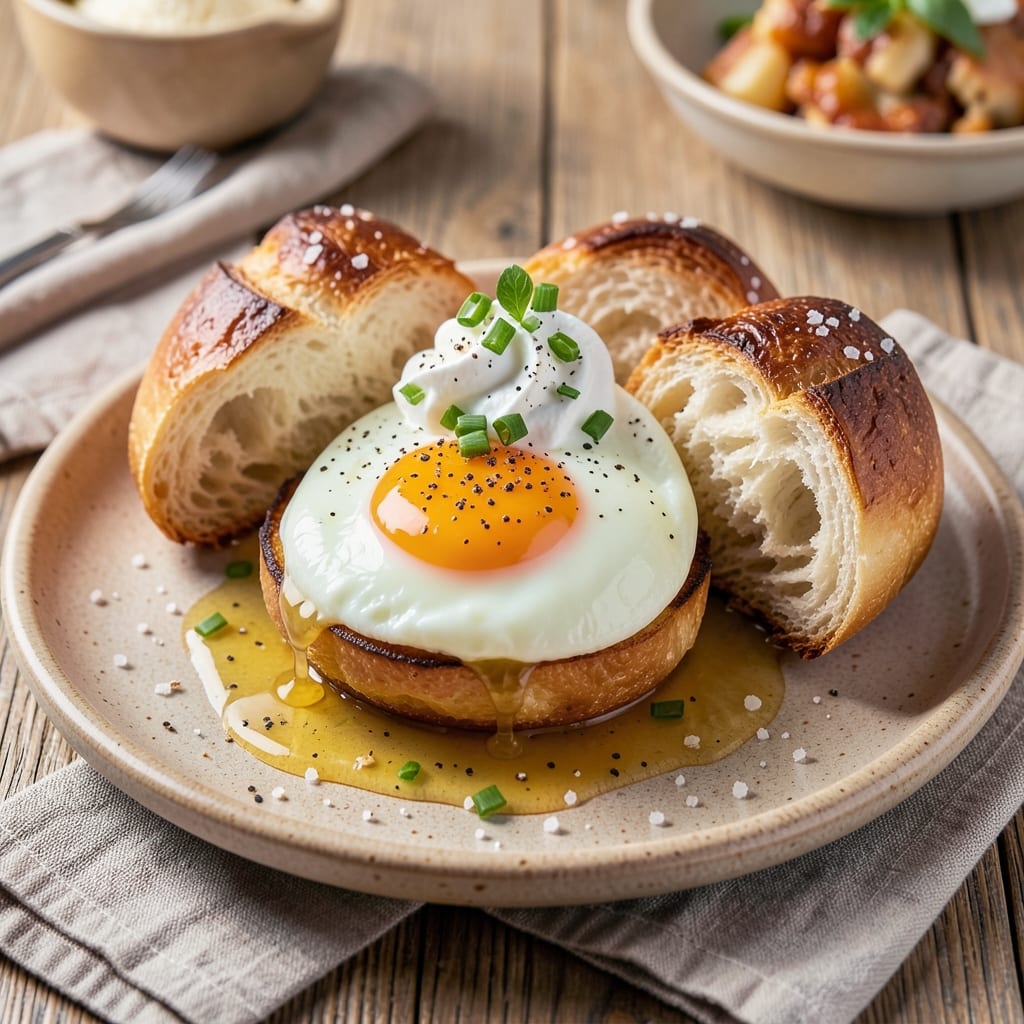 Breakfast Recipe With Egg and Bun: Fluffy Scrambled Hearts in Buttery Buns
