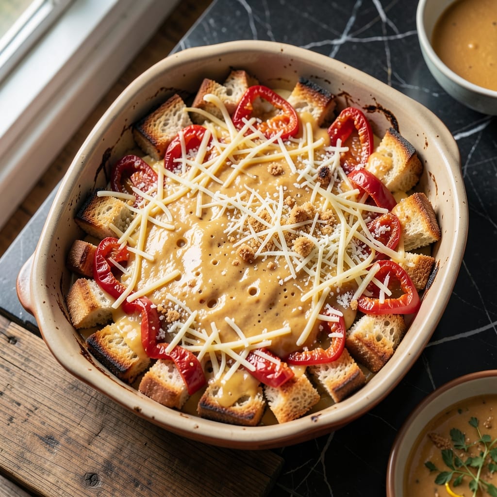 Egg and Cheese Breakfast Casserole Recipe: Crispy Top and Runny Yolk Rivers