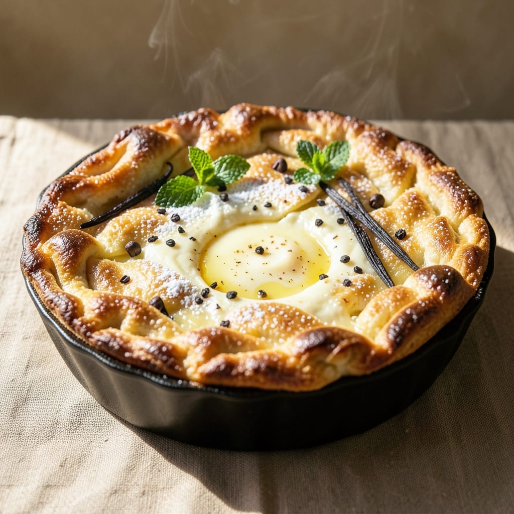 Deep Dish Egg Custard Pie Recipe: Golden Crust, Silky Yolk Rivers