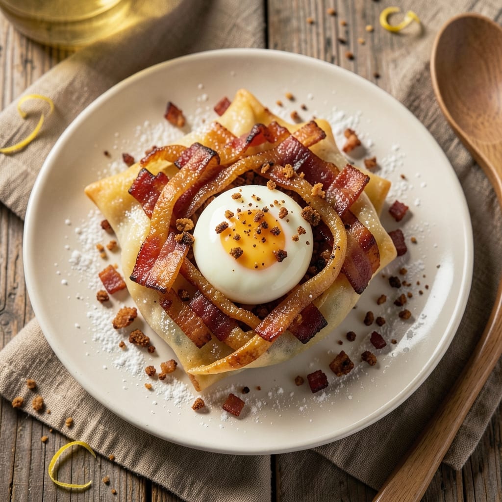Bobby Flay's Scotch Eggs Recipe: Crispy Wonton Crust With Smoky Bacon Surprise