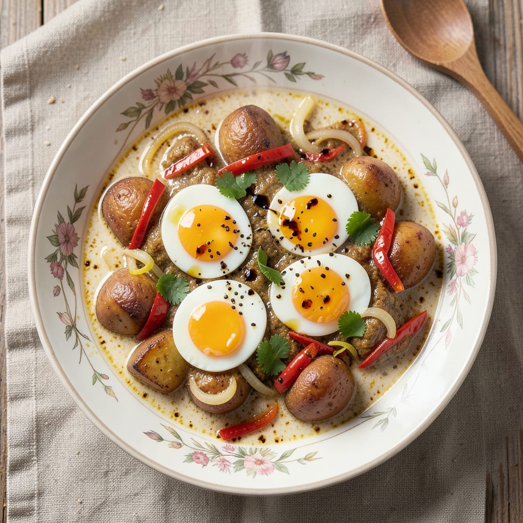 Chinese Egg Curry Recipe: Fragrant Coconut and Turmeric Breakfast Bowl