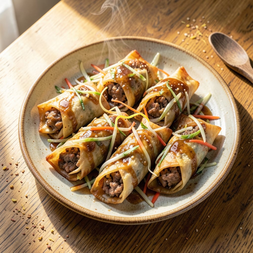 Baked Egg Roll Recipe With Coleslaw Mix: Crispy Wonton Shells Filled With Tangy Cabbage