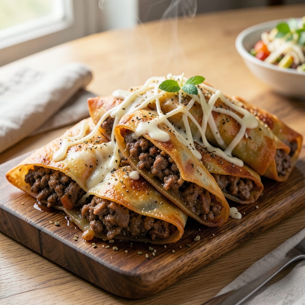 Donair Egg Rolls Recipe: Breakfast Bites With Spiced Meat and Cheese