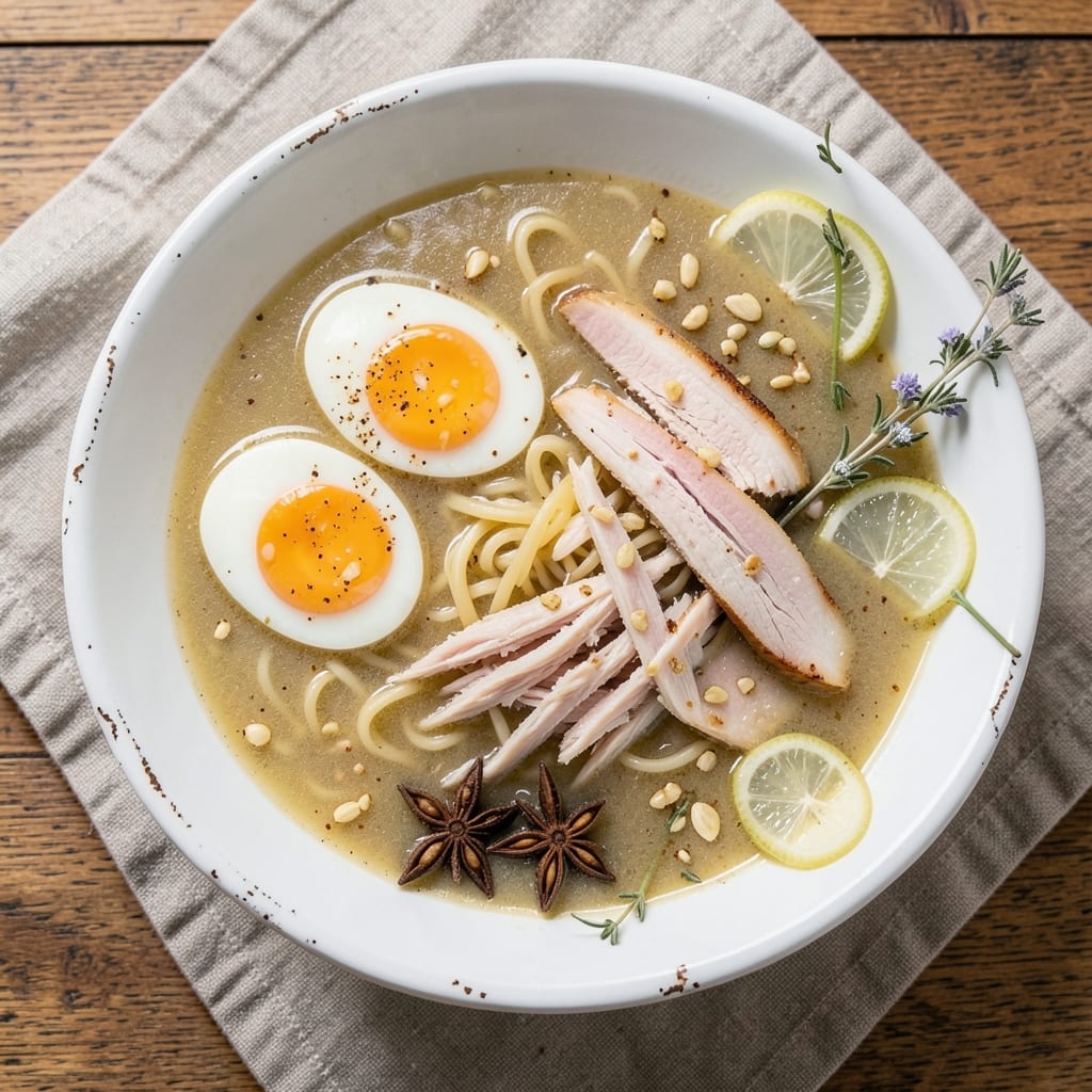 Chicken Noodle Egg Drop Soup Recipe: Silky Ribbons Over Herbed Noodles
