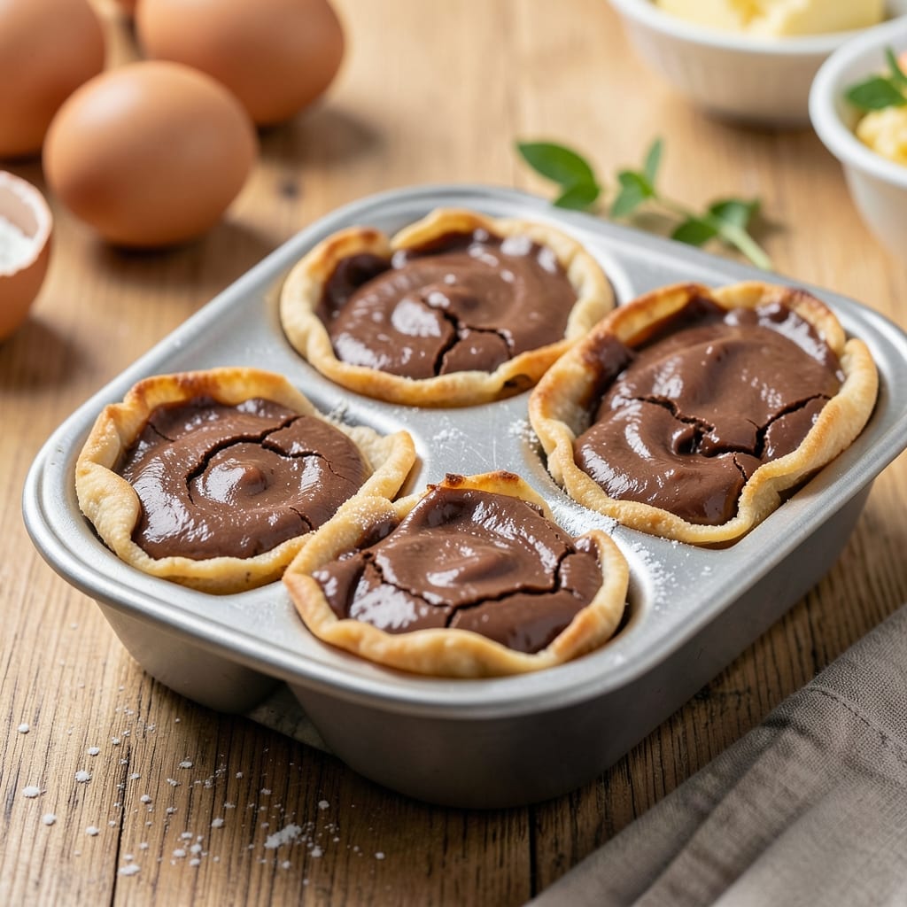 Chocolate Egg Tarts Recipe: Crispy Wonton Cups With Fudgy Chocolate Hearts