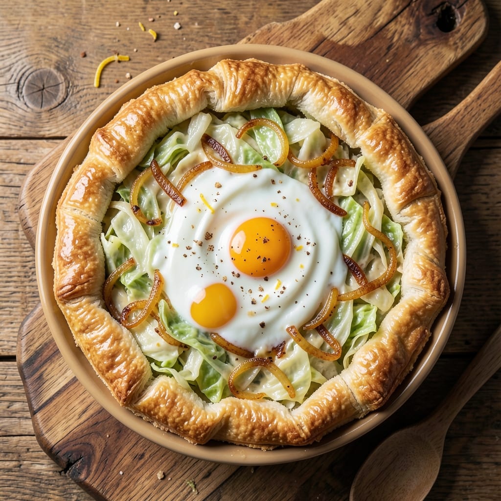 Cabbage and Egg Pie Recipe: Savory Crust With Flaky Layers and Creamy Centers