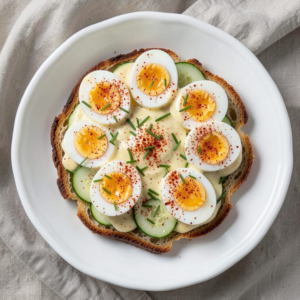British Egg Salad Recipe: Crispy Cucumber and Mustard-Kissed Bites