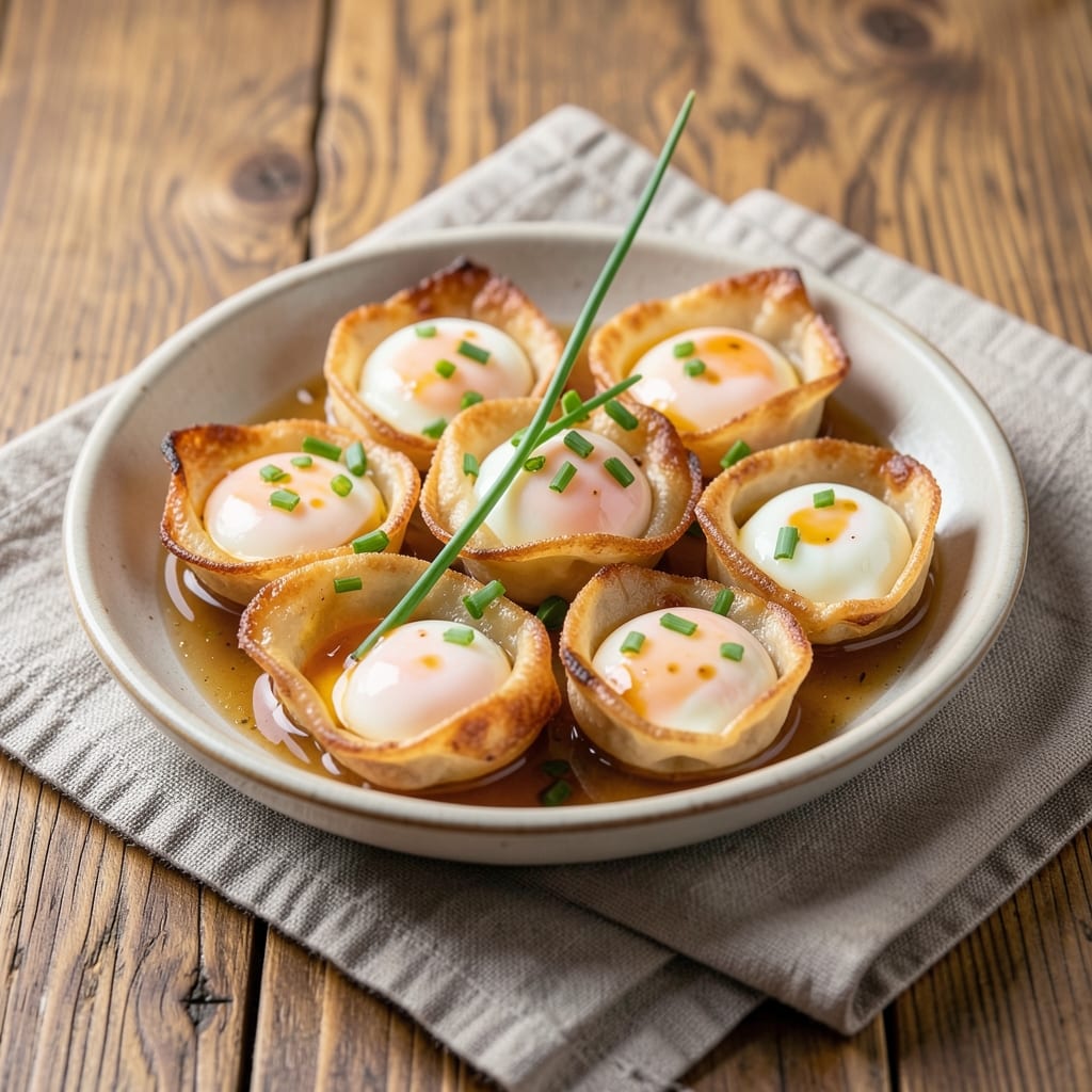 Delivered Eggs Recipe: Crispy Wonton Cups With Runny Yolk Magic