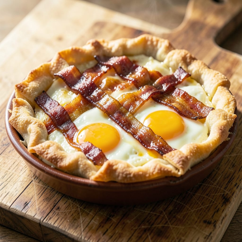 Bacon, Egg, and Cheese Pies Recipe: Flaky Wonton Shells With Runny Yolk Magic
