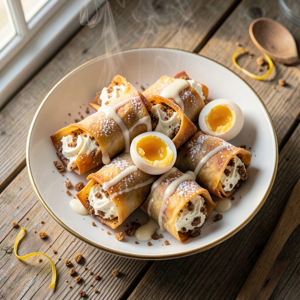 Biscoff Cheesecake Egg Rolls Recipe: Crispy Wonton Shells With Sweet Cream Filling