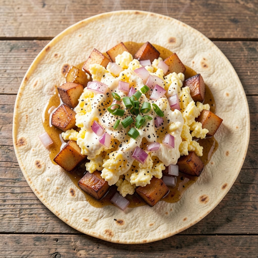 Egg and Potato Burritos Recipe: Fluffy Scrambled Eggs Wrapped in Spiced Tortillas
